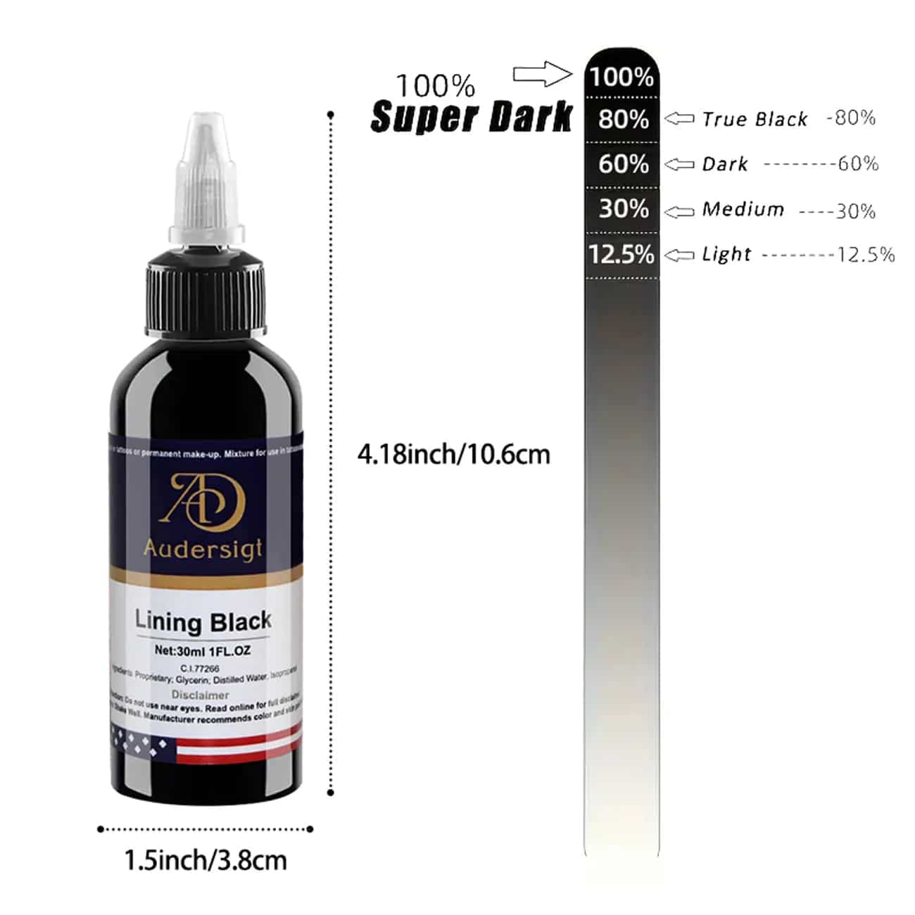 Colore del tatuaggio professionale nero da 1,01 OZ - immagine 2