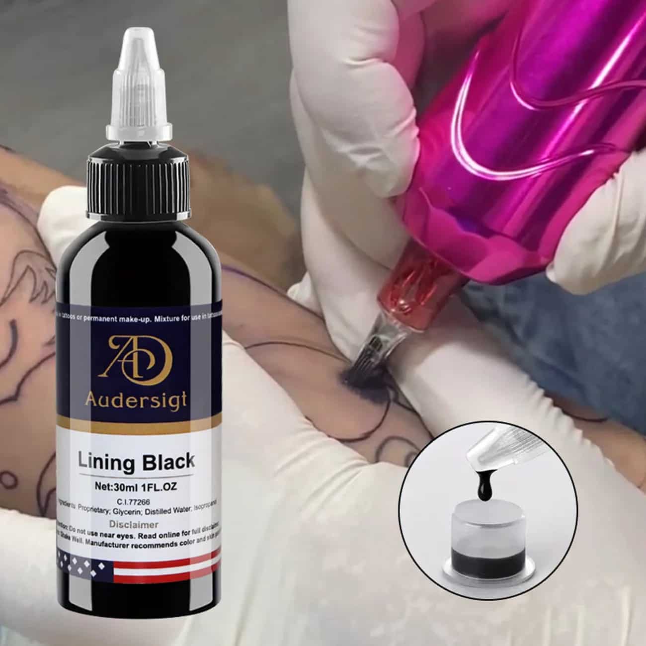 Colore del tatuaggio professionale nero da 1,01 OZ - immagine 5