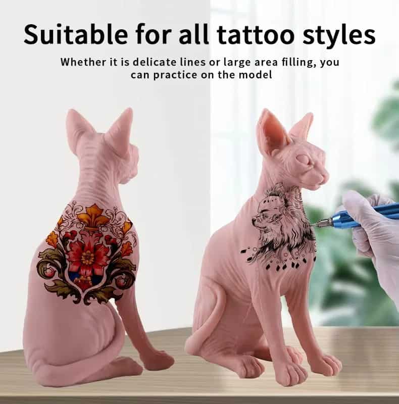 Audersigt 3Dシリコン猫タトゥー練習モデル、3D猫練習モデル: このシリコン猫モデルはタトゥー練習用に設計されており、SKU AC056 - 画像1