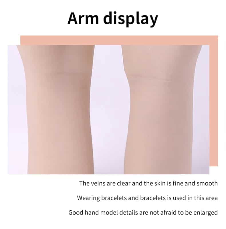 Audersigt 실리콘 타투 연습 손 모델, 남성 및 여성 연습 손 모델: 남성 및 여성 손 스타일로 디자인된 이 실리콘 연습 손 모델은 문신, SKU TR067 - 이미지 9