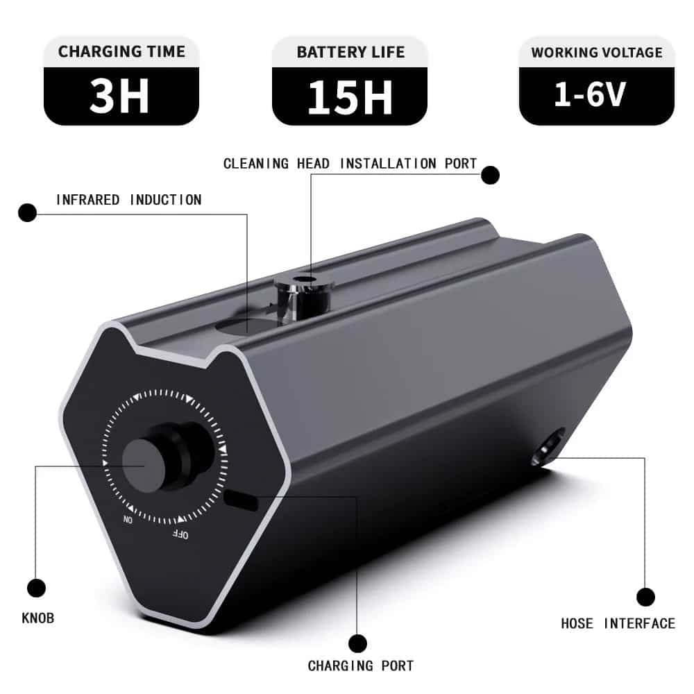 Audersigt 3000mAh 自動タトゥー カートリッジ ウォッシャー キット、頻繁な色の変更やスタジオのクリーニングワークフロー用の 3000mAh 自動タトゥー、SKU AC075 - 画像5