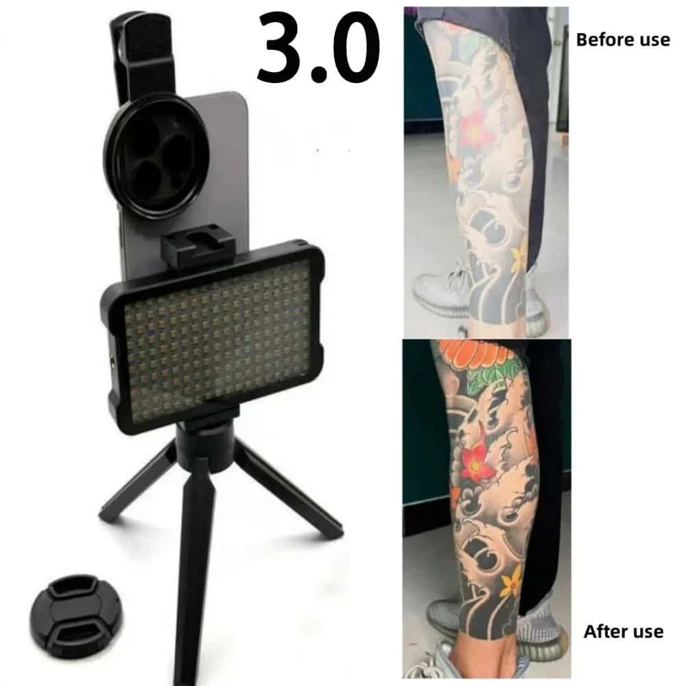 Audersigt Conjunto de luz anti-reflexo para fotografia de tatuagem, 120 LEDs, luz de disparo leve e antirreflexo de 12 W, SKU TPN-0010 - imagem 1