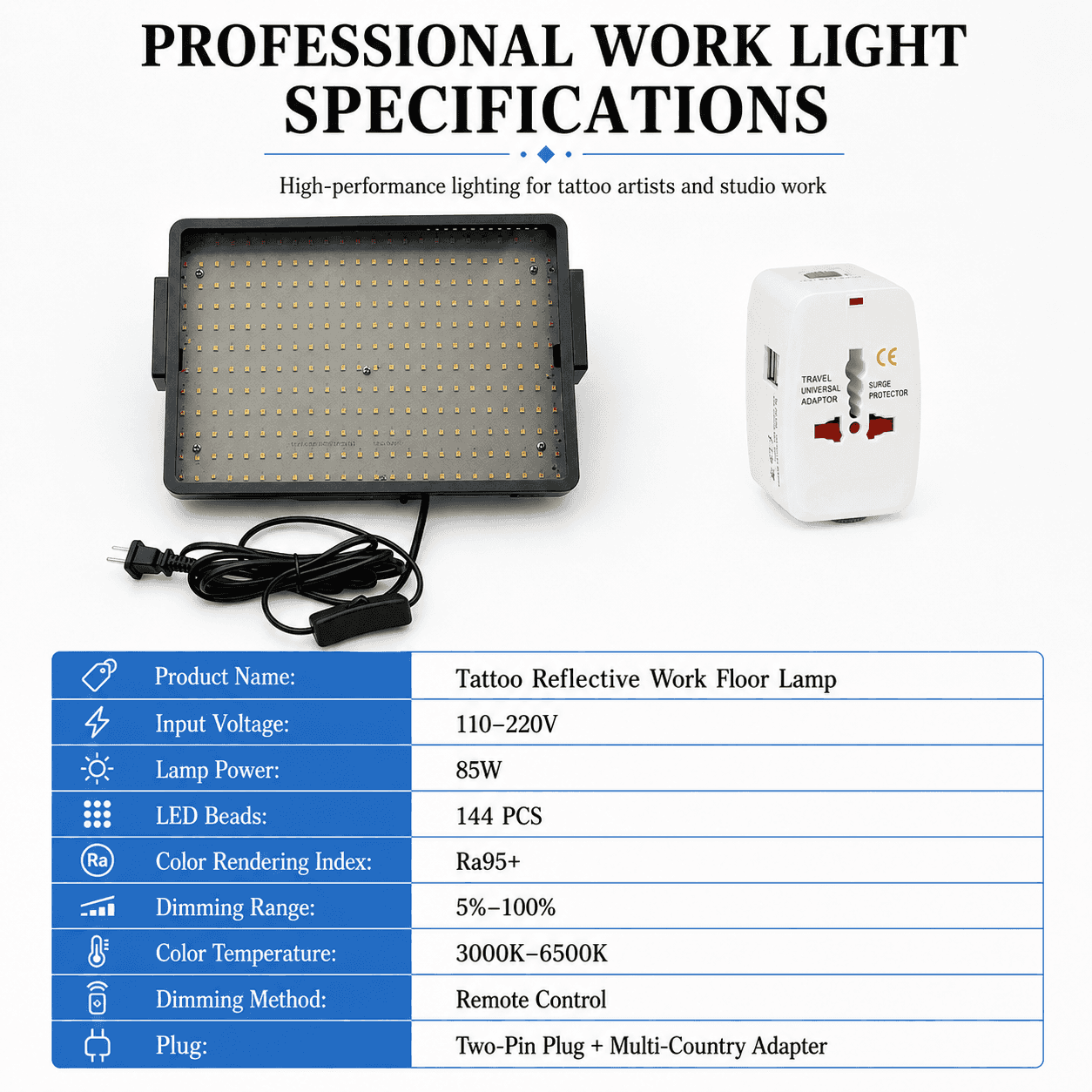 Audersigt Conjunto de luz anti-reflexo para fotografia de tatuagem, Luz antirreflexo para fotografia de tatuagem com polarizador CPL e dimerização remota, SKU AC062 - imagem 2