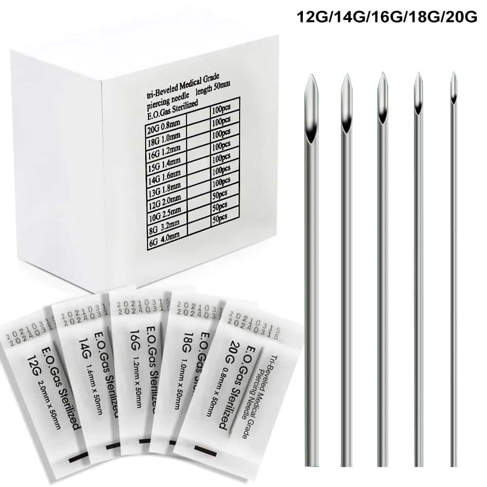 100 pcs Disposable Body Piercing Needles