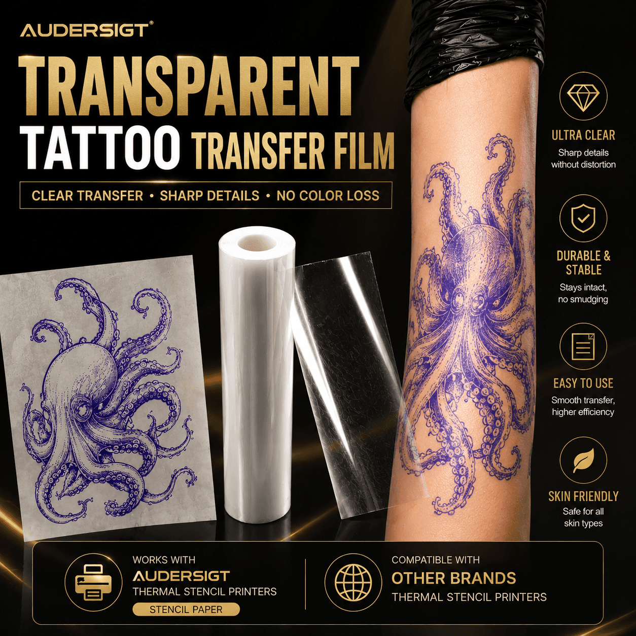 Audersigt Transparent Tattoo Transfer Film