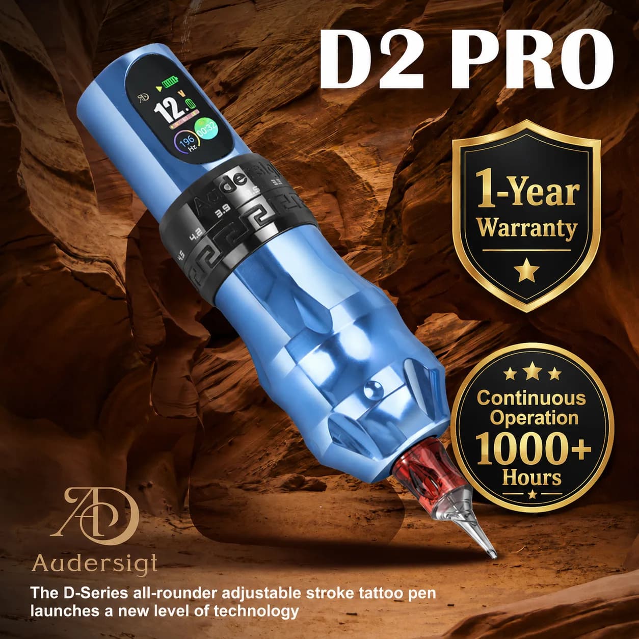 D2 Pro Adjustable Stroke Wireless Tattoo Pen Machine