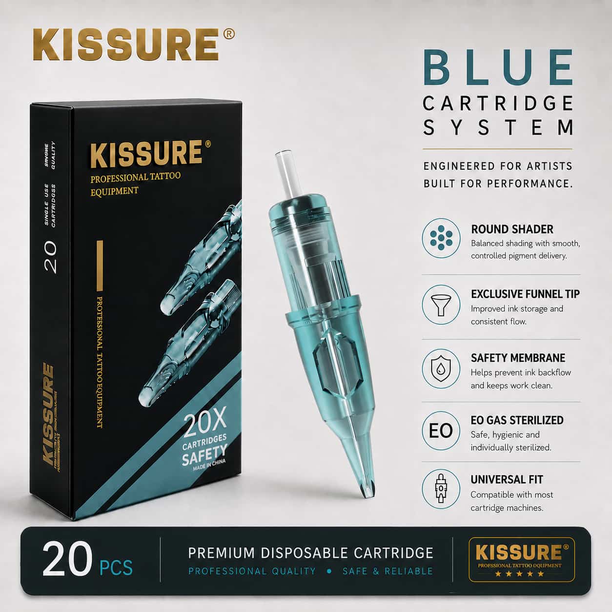 Kissure Round Shader Tattoo Cartridges