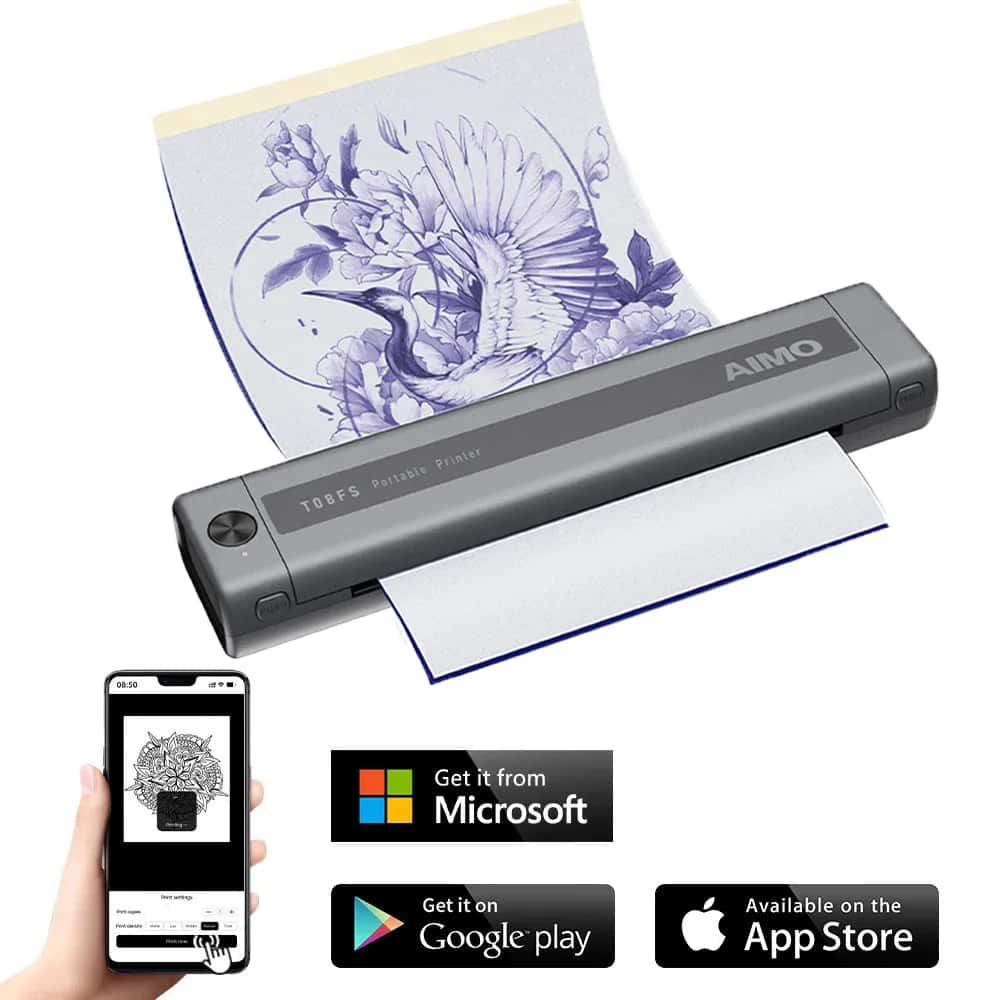 T08FS Bluetooth Thermal Tattoo Stencil Printer