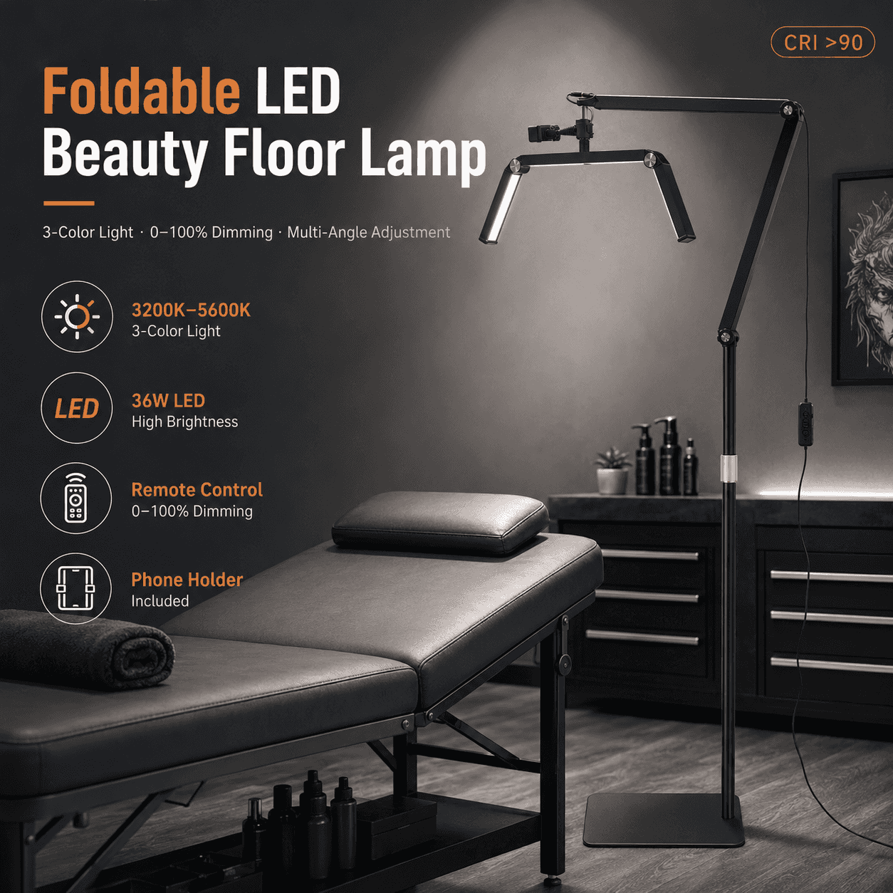 AC096 Foldable Floor Tattoo Work Light