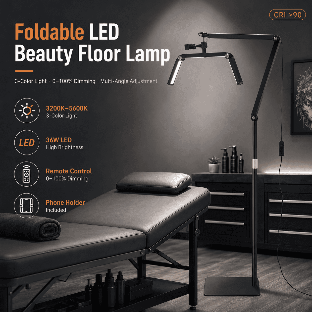 AC096 Foldable Floor Tattoo Work Light
