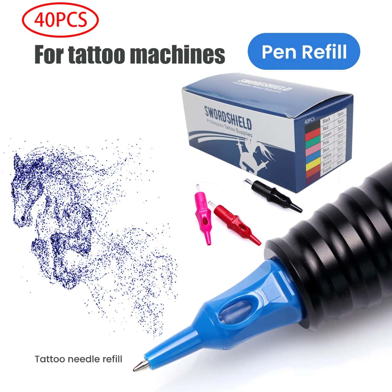 40 Ballpoint-Cartridges für Zeichnung und Stippling
